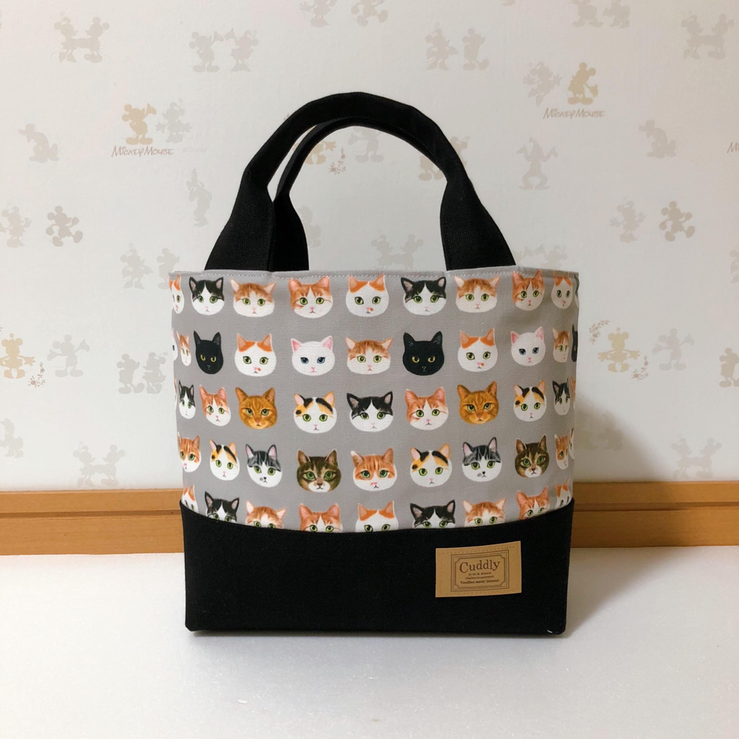 猫柄　お散歩トートバッグ　人気　ハンドメイド　ラスト一点 感謝価格　SALE