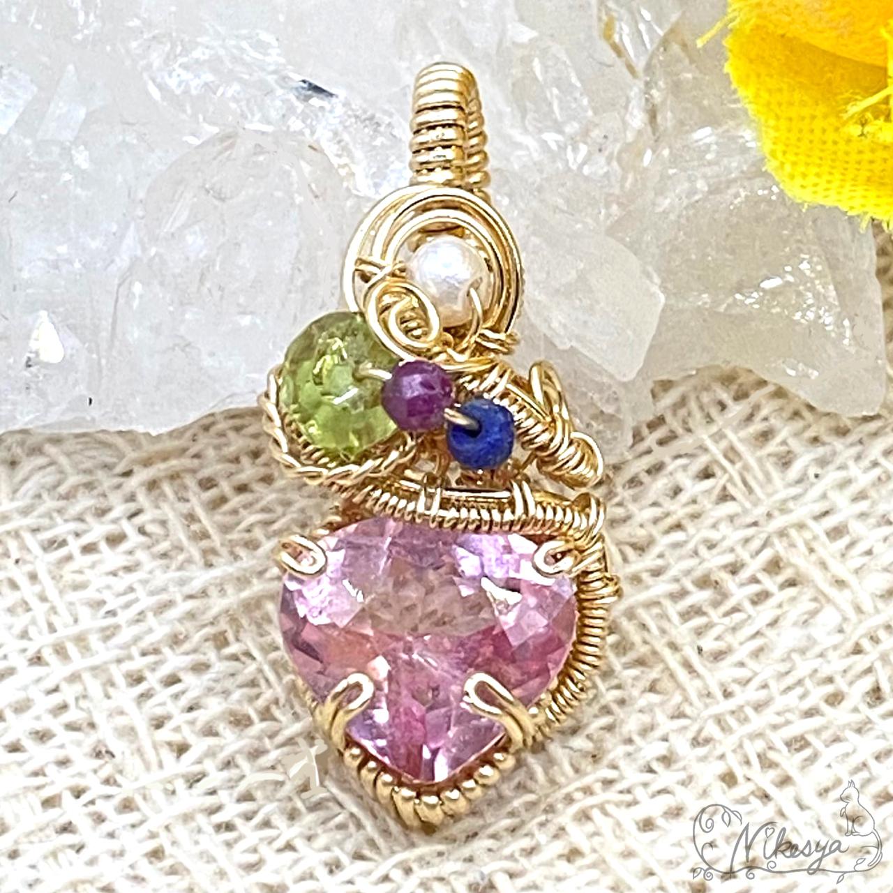 【14KGF】モルガナイトのPT【金属アレルギー対応】【４月誕生石】【送料無料】