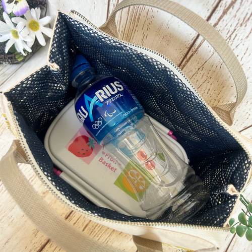 保冷保温お弁当袋　洗える　ランチバッグ　オーダー受付中　629 大きく開く 洗える 保冷保温 お弁当バック ランチバック 保冷バック