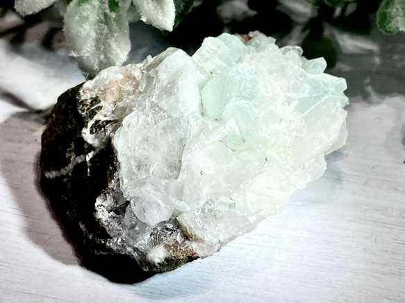 天使の水晶˚✧₊⁎  グリーンアポフィライト　原石　ラフストーン　魚眼石 4枚目の画像