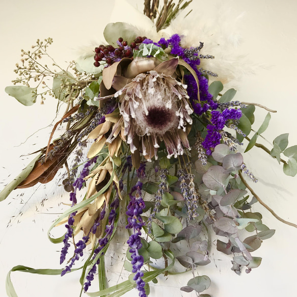 香り立つ無農薬ハーブ プロテアとアメジストセージのドライフラワー