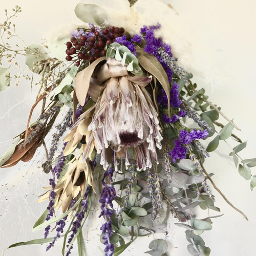 香り立つ無農薬ハーブ プロテアとアメジストセージのドライフラワー
