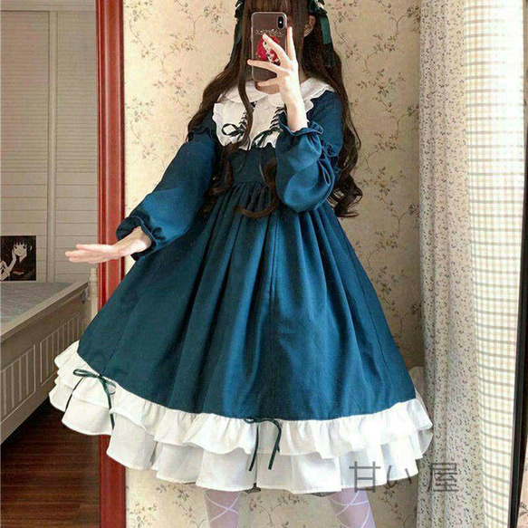 新品 ゴスロリ ディープグリーンドレス ワンピース 甘い 屋 通販