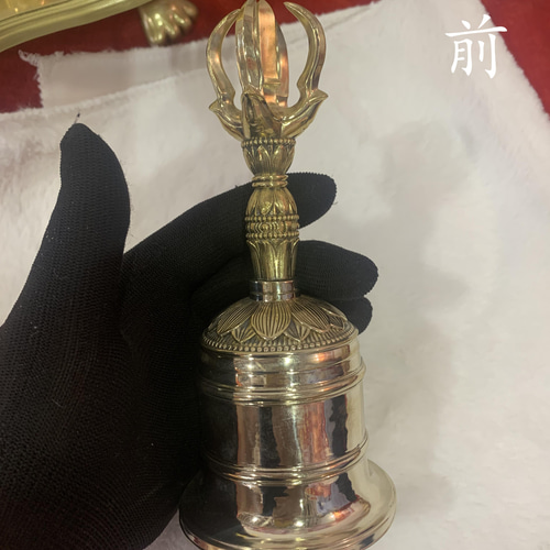 密教法具 真言宗 五鈷金剛鈴 鐘 寺院用仏具 真鍮製 17cm その他 密教法具 真言宗 五鈷金剛鈴 鐘 寺院用仏具 真鍮製 17cm その他