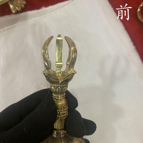 密教法具 真言宗 五鈷金剛鈴 鐘 寺院用仏具 真鍮製 17cm その他 密教法具 真言宗 五鈷金剛鈴 鐘 寺院用仏具 真鍮製 17cm その他