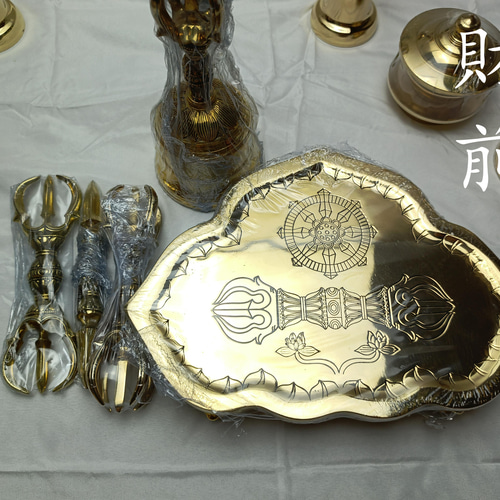 チベット仏教法器 真言宗 21点セット 密教 一面器 寺院用仏具 真鍮製