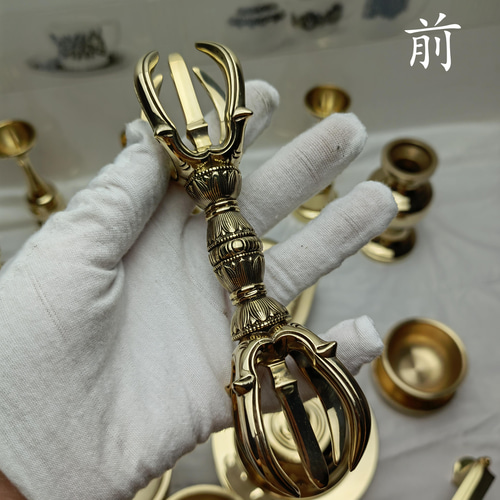 チベット仏教法器 真言宗 21点セット 密教 一面器 寺院用仏具 真鍮製