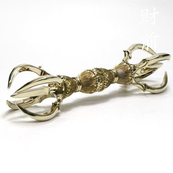 チベット仏教法器 真言宗 五鈷杵 金鋼杵 真鍮製 vajra 13.5cm