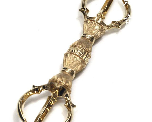 チベット仏教法器 真言宗 三鈷杵 金剛杵 真鍮製 vajra 13.3cm