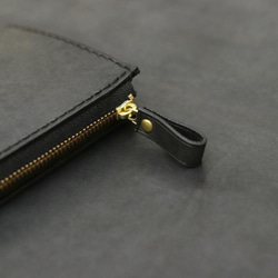L字ファスナー財布 　マチあり /  ブラック 11枚目の画像