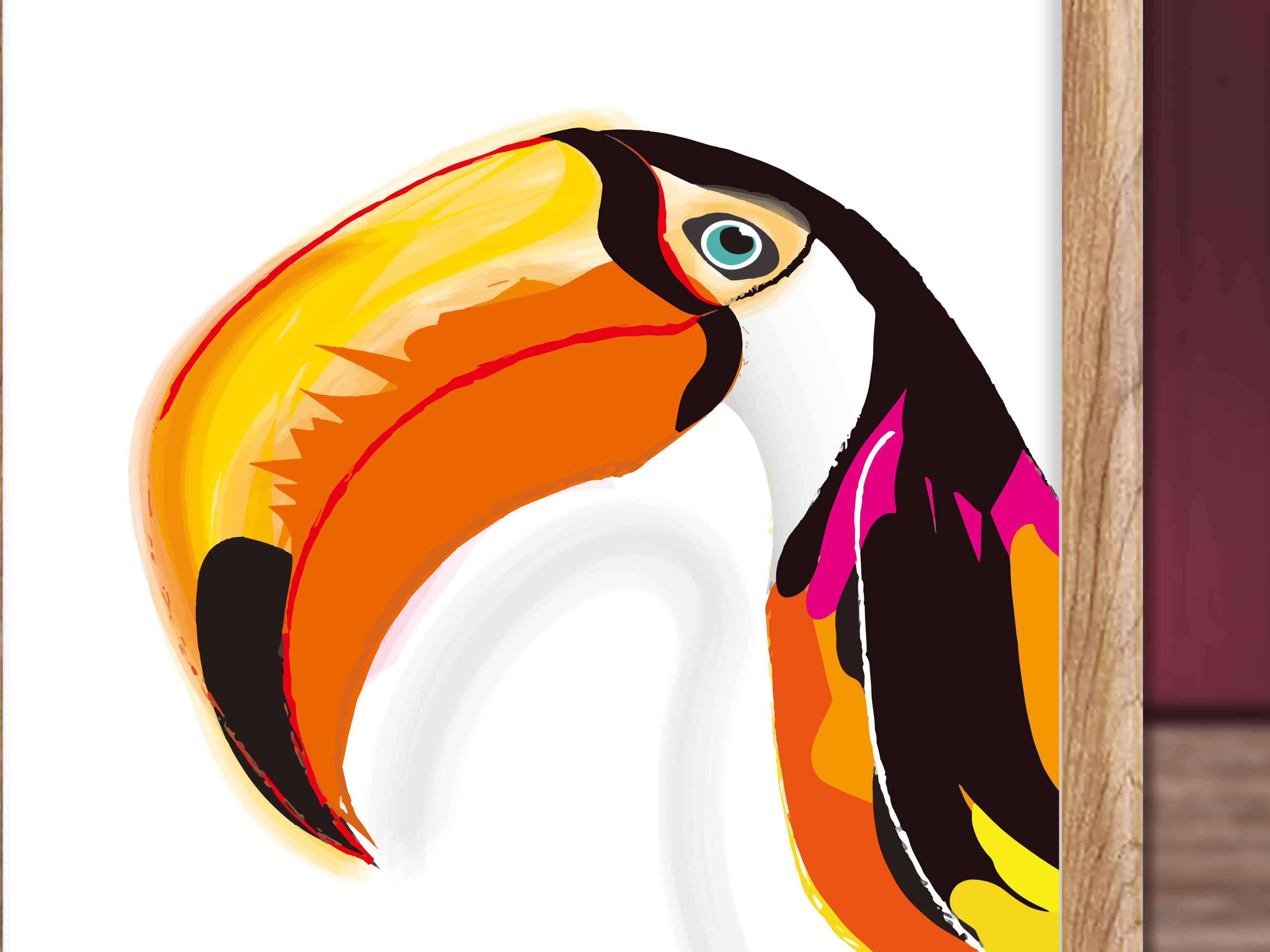 アップだよ〜　オオハシ　送料無料　アートポスター　ポスター  アート/seiで検索  鳥　c-37