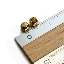 【10個】 スペーサー キューブ 3mm  ◇ ゴールド メタリック 真鍮 ビーズ KPS00001-GL 4枚目の画像