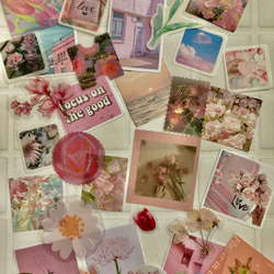 たっぷり40枚】海外ステッカー セット 韓国風 ピンク マスキングテープ