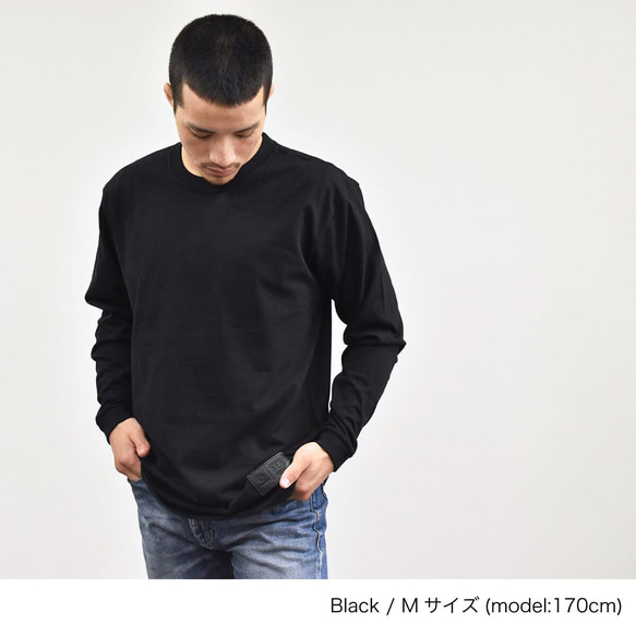Tシャツ ロングスリーブ 無地 ロングTシャツ スタンダード メンズ シンプル コットン タグ ホワイト TP018 5枚目の画像