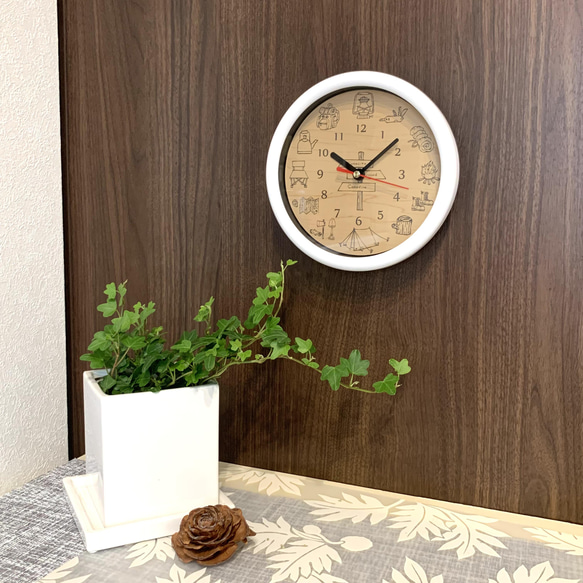 壁掛け時計キャンプデザイン アウトドアウォッチ インテリア 時計 オシャレ プレゼント clock wallclock 3枚目の画像
