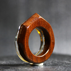 【送料無料】Wood Resin Ring/Gold ～ウッドレジンリング～ 5枚目の画像