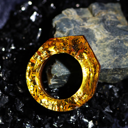 【送料無料】Wood Resin Ring/Gold ～ウッドレジンリング～ 1枚目の画像