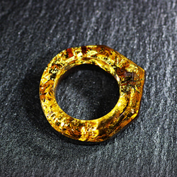 【送料無料】Wood Resin Ring/Gold ～ウッドレジンリング～ 7枚目の画像