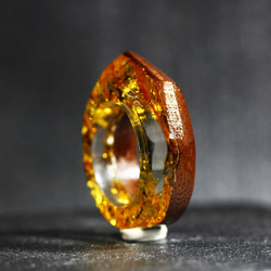 【送料無料】Wood Resin Ring/Gold ～ウッドレジンリング～ 4枚目の画像