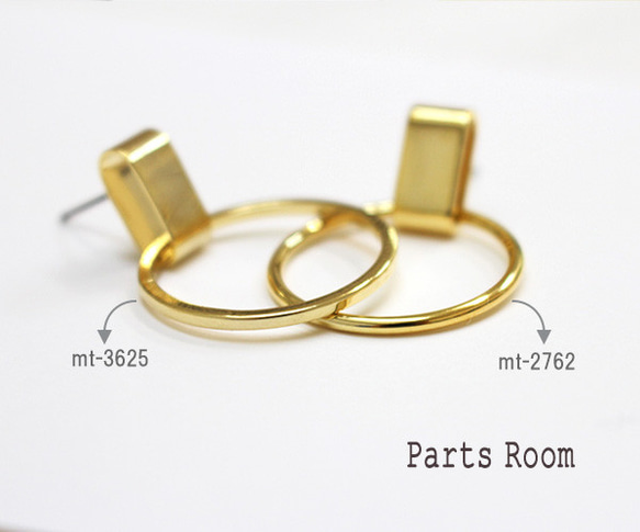 [4 件] 新圓形耳環 [金色] [無鈦柱夾]-mt-3625 第5張的照片