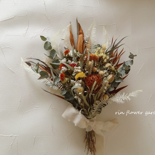 ネイティブフラワー ボタニカル ワイルドフラワー オレンジ