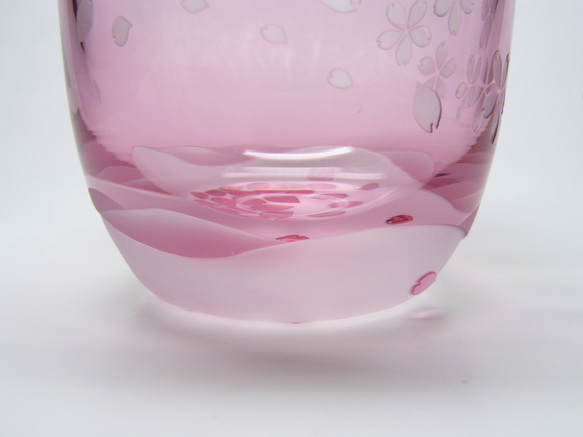 ❀ 桜の冷茶・冷酒グラス　～花いかだ B　ピンク（1個） 7枚目の画像