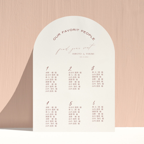 アーチ 席次 シーティングチャート 家族婚・小人数対応 結婚式 パネル