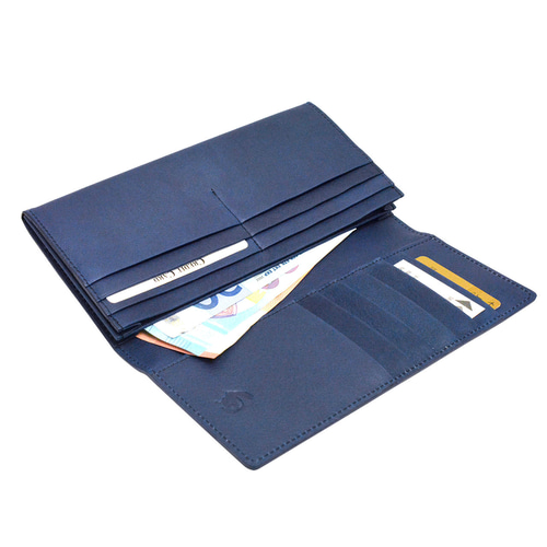 本革 天然染色 藍染め 長財布 長財布 Kinuya Indigo 通販