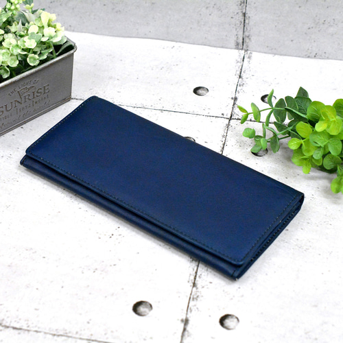 本革 天然染色 藍染め 長財布 長財布 Kinuya Indigo 通販