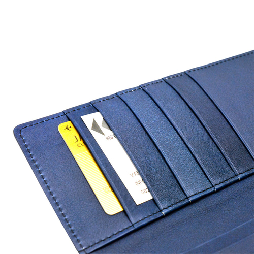 本革 天然染色 藍染め 長財布 長財布 Kinuya Indigo 通販