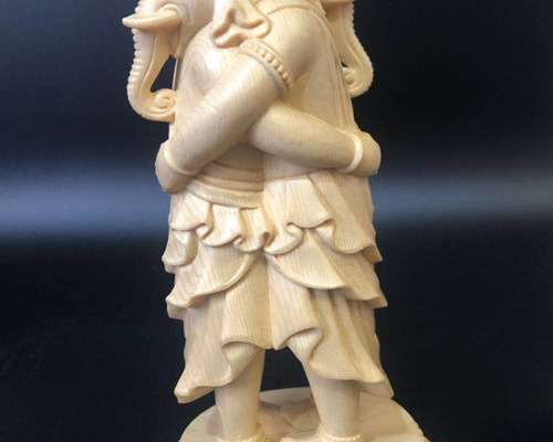 極上品 稀少珍品  西方三聖  仏教工芸品 木彫仏教 仏師で仕上げ品 精密細8 極上彫 高18cm 仏教工芸品 木彫仏像 精密彫刻 歓喜天 置物 職人手作り