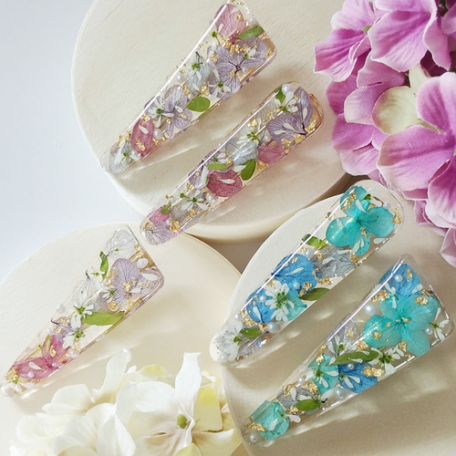 紫陽花ハンドメイド2022 紫陽花ヘアクリップ ギフト ヘア