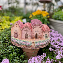 モルタルハウス底穴が空いています花器としても飾れますよ 断崖上の家 モルタルアート 植物ポット 一輪挿し・花瓶・花器
