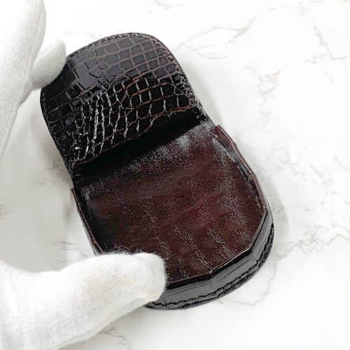 日本製 上質 クロコダイル コインケース 馬蹄型 ワニ革 小銭入れ