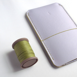 全機種対応スマホケース【spot/すぽっと】革 花いろ 藤色 ペールパープル 手縫い iPhone17 Pixel10他 3枚目の画像