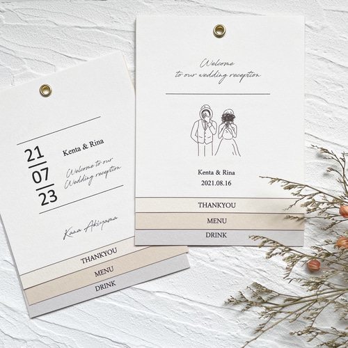 ジィール風＊ 結婚式 席札 メニュー表 ドリンク表 プロフィール 席次表