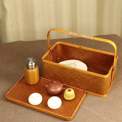 竹編みバッグ 古風 茶道具収納 収納ケース古風 バスケット かご その他  