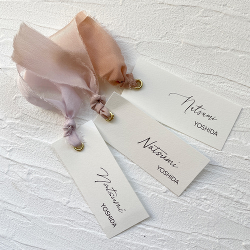 席札 結婚式 シルクリボン ウェディング 席次表・席札・メニュー表