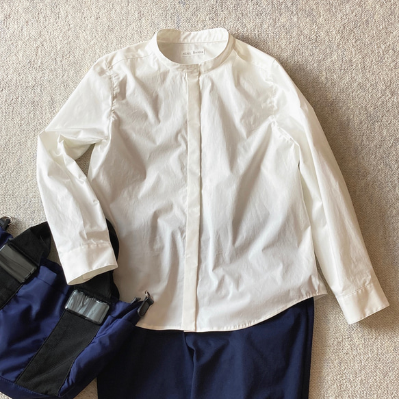 S]バンドカラー比翼開きシャツ/ミルク シャツ Mini Beans 通販