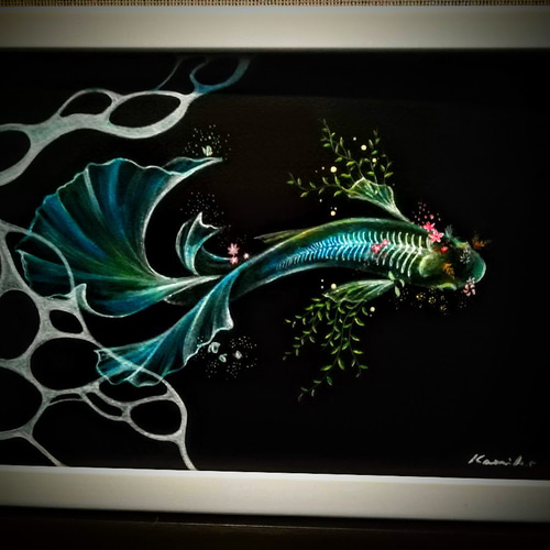 闘魚 アクリル画 送料無料 絵画 kaoriko 通販｜Creema(クリーマ)