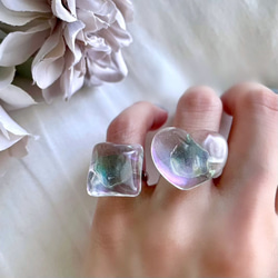 glass wave heart clear aurora ring 8枚目の画像