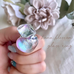 glass wave heart clear aurora ring 9枚目の画像