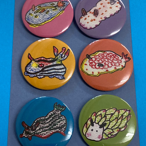 ウミウシ 缶バッジ＊6個セット その他アクセサリー nicherϋ