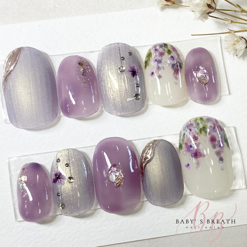 藤ネイル】NO.20 Wisteria ネイルチップ（つけ爪） Baby's