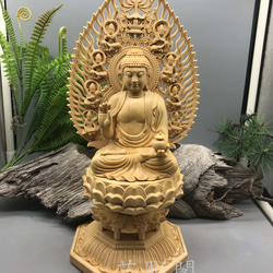 薬師如来座像  木彫仏像  極上品  供養品  仏教美術品 4枚目の画像