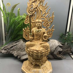 極上品  不動明王  切金  木彫仏像  仏教美術  彫刻工芸品  精密彫刻   職人手作り 1枚目の画像