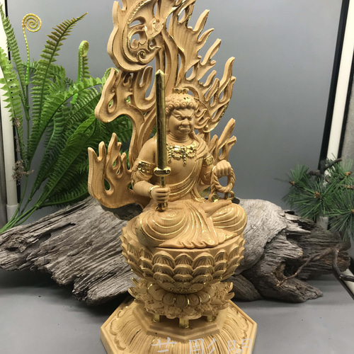 骨董・仏教美術】☆希少！古い 木彫 仏像蔵王権現 不動明王