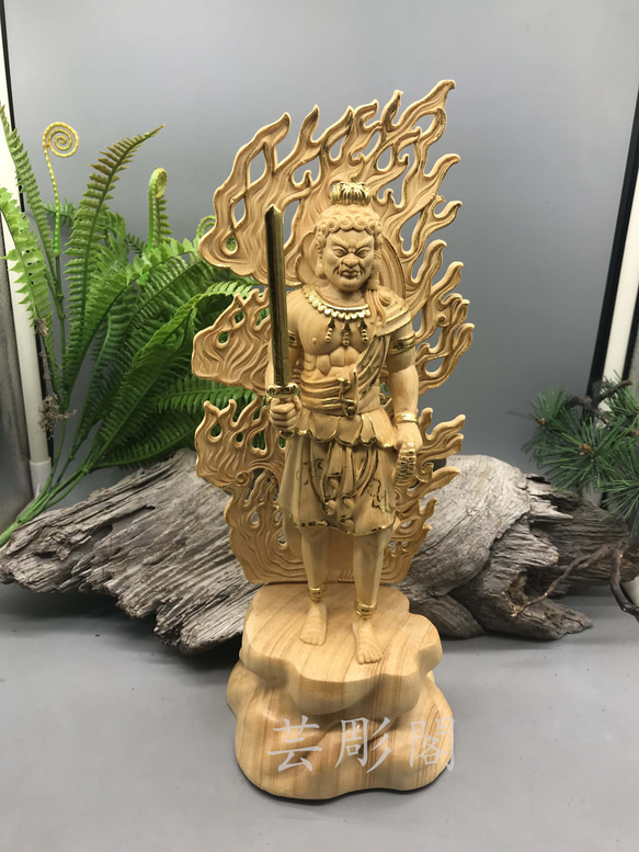 木製　不動明王　仏像　神様　宗教　スピリチュアル 工芸品 古美術 置物 骨董品 木製 不動明王 仏像 神様 宗教 スピリチュアル 工芸品 古美術