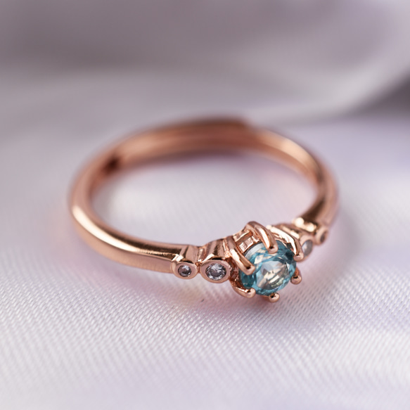 アパタイト指輪、リング：空、青、水色：透明感、大人かわいい：シルバー、ピンクゴールド：Creema限定【送料無料】 6枚目の画像