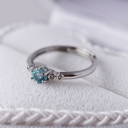 アパタイト指輪、リング：空、青、水色：透明感、大人かわいい：シルバー、ピンクゴールド：Creema限定【送料無料】 3枚目の画像